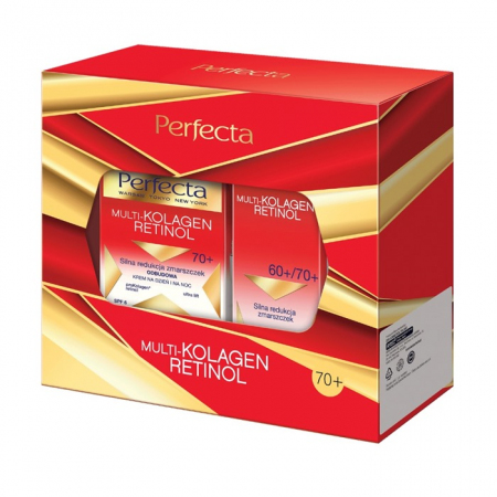 Perfecta Multikolagen Retinol Zestaw 70+ krem na dzień i na noc, 50 ml + krem pod oczy i na okolice ust, 15 ml