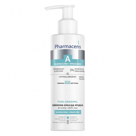 Pharmaceris A Puri-Sensimil Kremowa emulsja myjąca do twarzy i okolic oczu, 190 ml