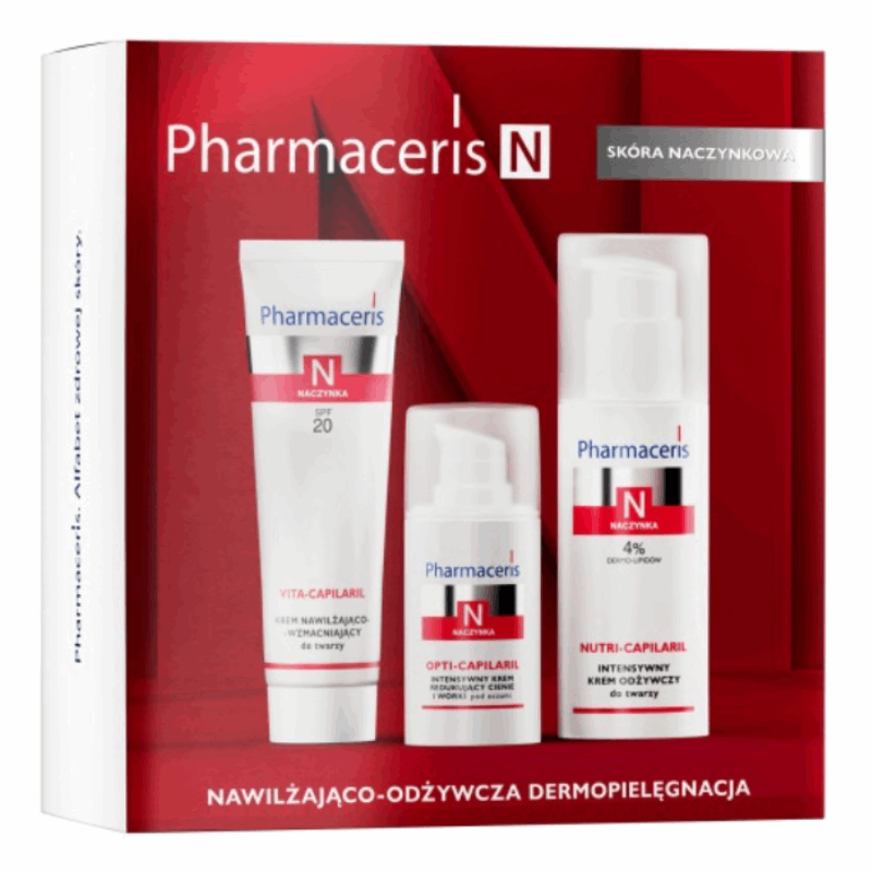 Pharmaceris N Zestaw (krem nawilżająco-wzmacniający SPF20, 50 ml + Krem redukujący cienie i worki pod oczami, 15 ml + krem odżywczy do twarzy, 50 ml), 1 szt.