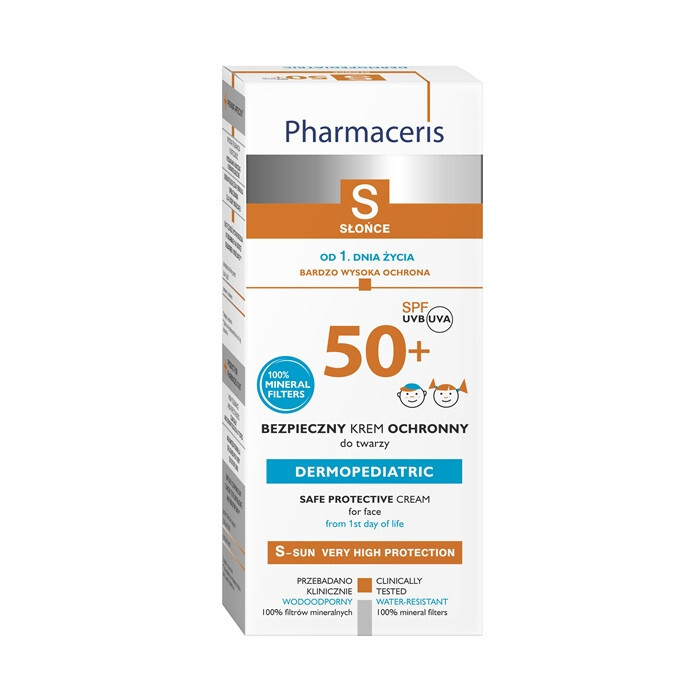 Pharmaceris S Bezpieczny krem ochronny do twarzy SPF 50+ (od 1. dnia życia) 50 ml