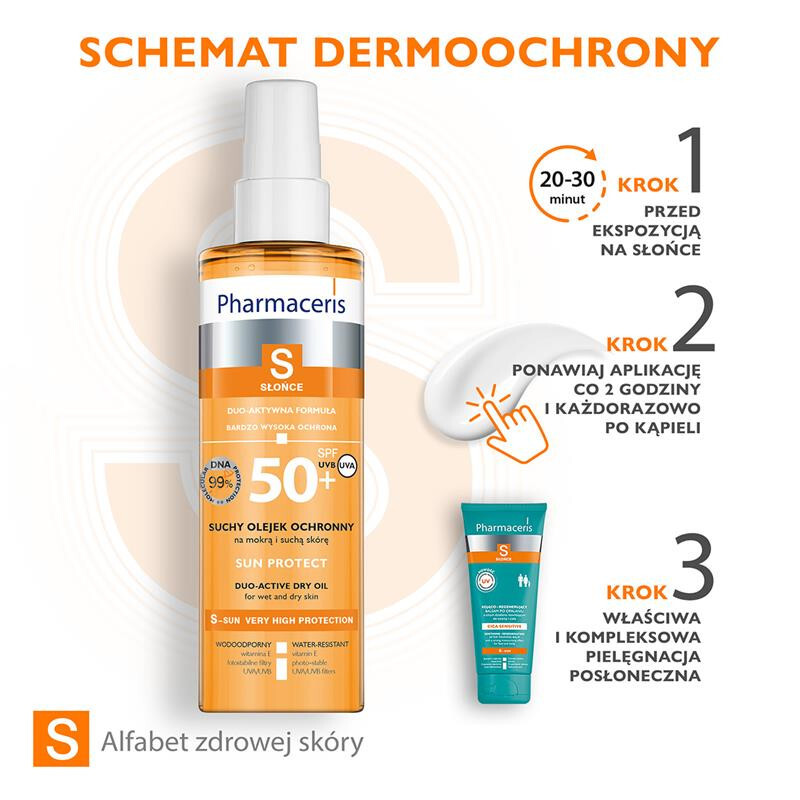 Pharmaceris S suchy olejek ochronny do ciała SPF 50+, 200 ml