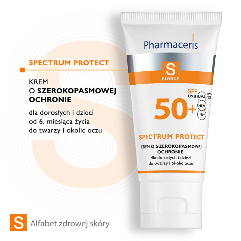 Pharmaceris S Spectrum Protect krem ochronny SPF50+ dla dorosłych i dzieci, 50 ml