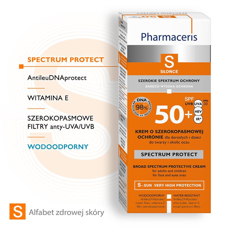 Pharmaceris S Spectrum Protect krem ochronny SPF50+ dla dorosłych i dzieci, 50 ml