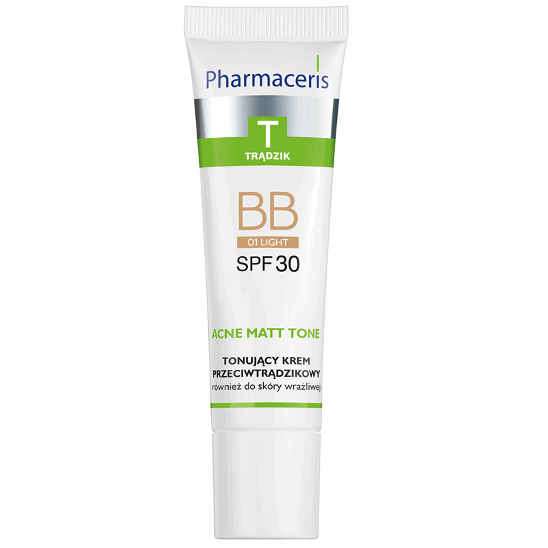 Pharmaceris T Acne Matt Tone Tonujący krem przeciwtrądzikowy BB 01 Light SPF 30, 30 ml