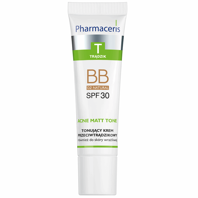 Pharmaceris T Acne Matt Tone Tonujący krem przeciwtrądzikowy BB 02 Natural SPF 30, 30 ml