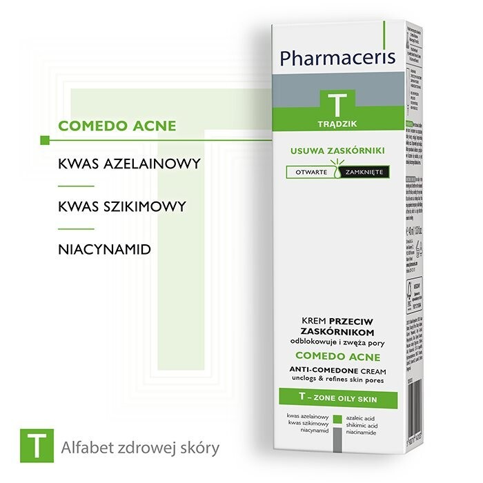 Pharmaceris T krem do skóry trądzikowej przeciw zaskórnikom, 40 ml