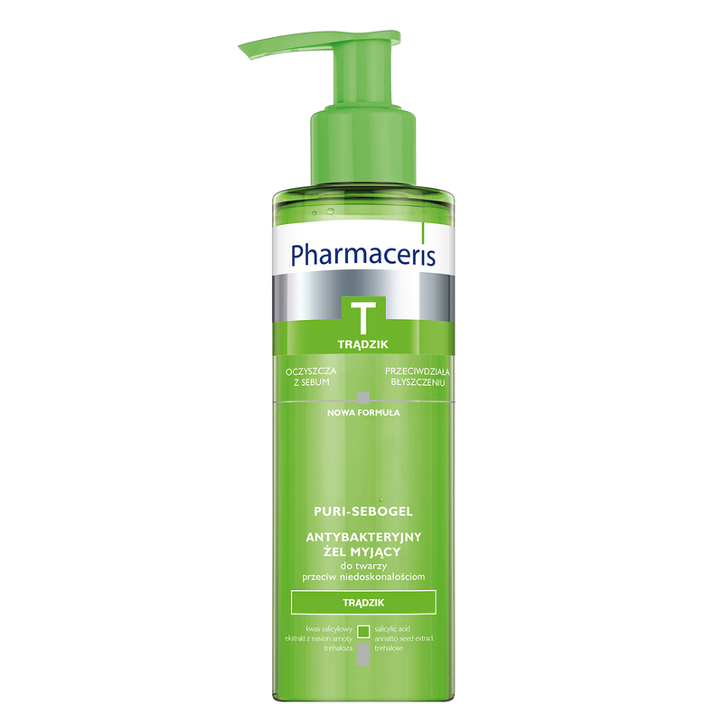 Pharmaceris T Puri-Sebogel Antybakteryjny żel myjący do twarzy przeciw niedoskonałościom, 190 ml