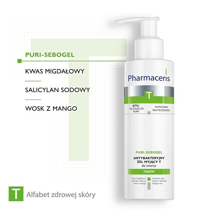 Pharmaceris T Puri-Sebogel Żel myjący do twarzy, 190 ml