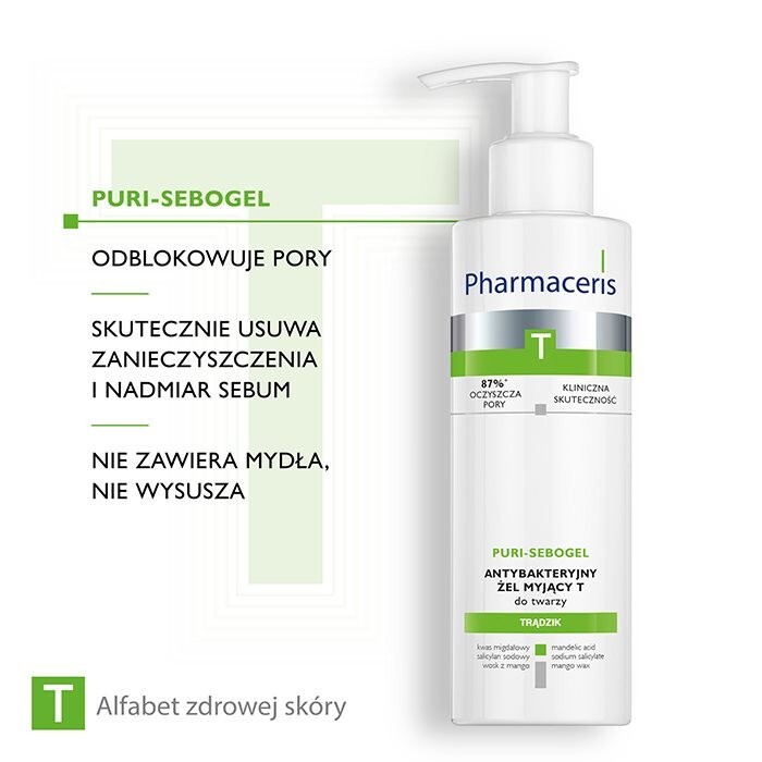 Pharmaceris T Puri-Sebogel Żel myjący do twarzy, 190 ml