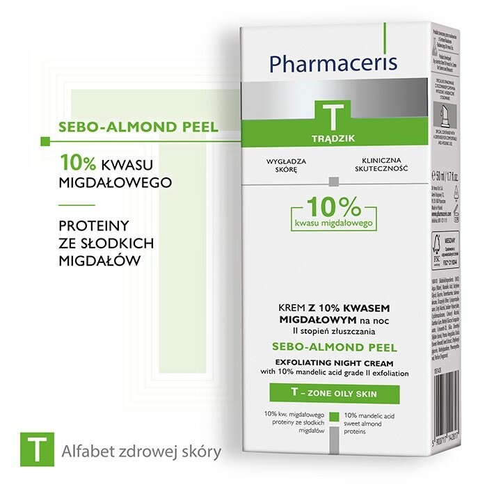 Pharmaceris T sebo-almond krem z 10% kwasem migdałowym na noc, 50 ml