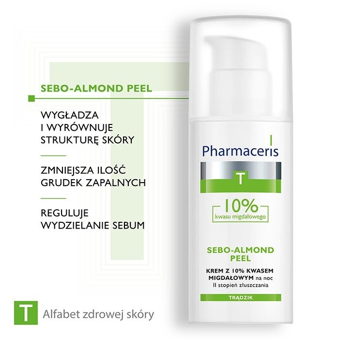 Pharmaceris T sebo-almond krem z 10% kwasem migdałowym na noc, 50 ml