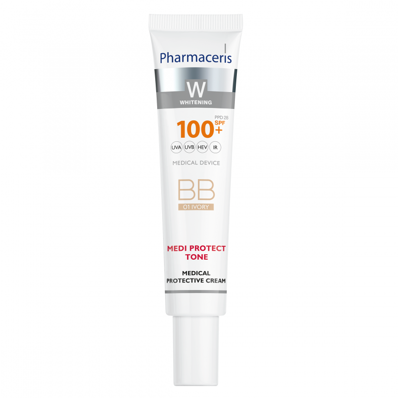 Pharmaceris W Medi Protect Tone Medyczny krem ochronny BB 01 Ivory SPF 100+, 40 ml