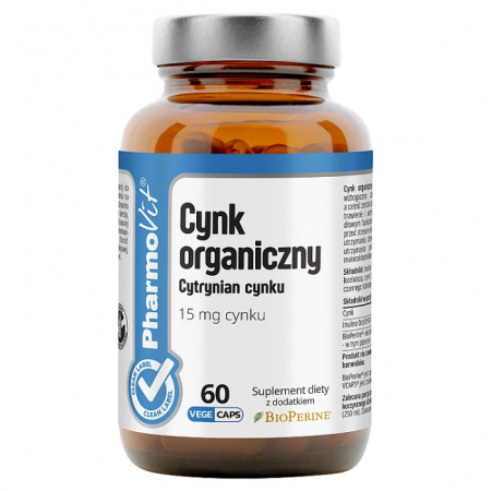 PHARMOVIT Cynk organiczny 15mg 60 kapsułek