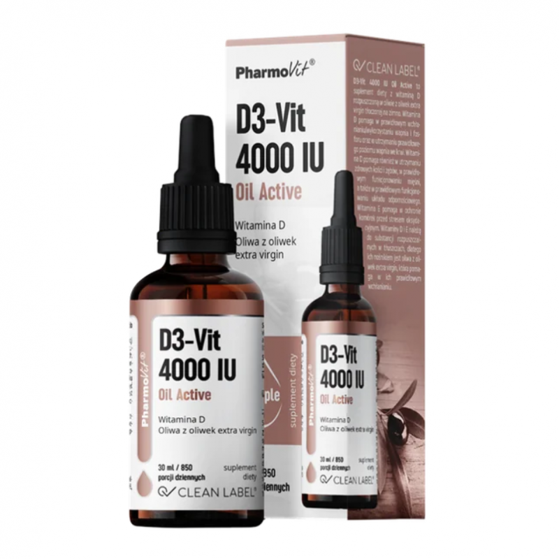 PharmoVit D3-Vit 4000 IU Oil Active krople, 30 ml