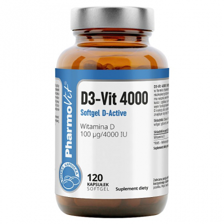 PharmoVit D3-Vit 4000 Softgel D-Active kapsułki z witaminą D, 120 szt.
