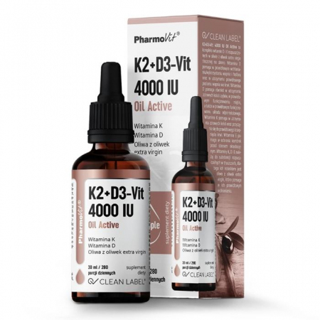 PharmoVit K2+D3-Vit 4000 IU Oil Active krople, 30 ml