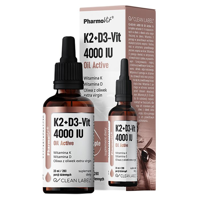 PharmoVit K2+D3-Vit 4000 IU Oil Active krople, 30 ml