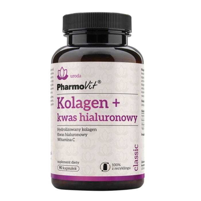 PharmoVit Kolagen + Kwas hialuronowy kapsułki, 90 szt.