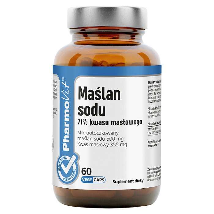 PharmoVit Maślan sodu 71% kwasu masłowego w kapsułkach, 60 szt.