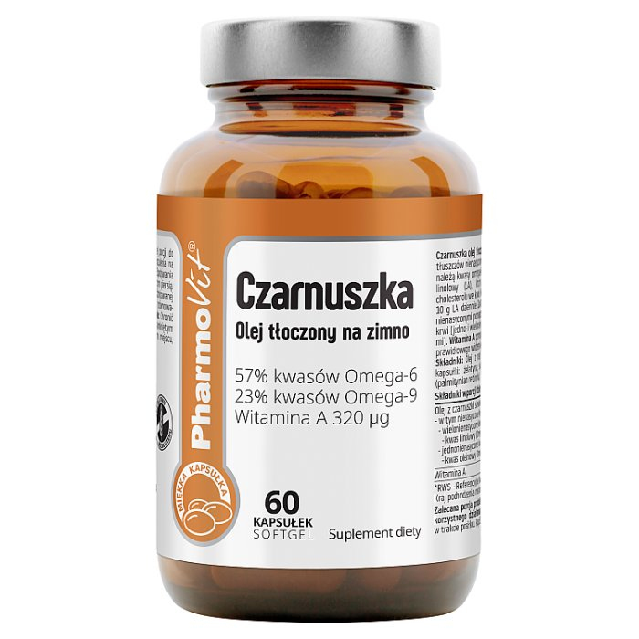 PHARMOVIT Olej z czarnuszki tłoczony na zimno 60 kapsułek
