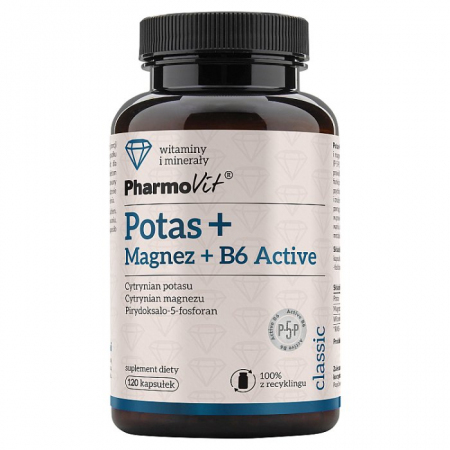 PHARMOVIT Potas Magnez+B6 Active 120 kapsułek