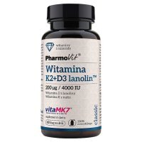 PHARMOVIT Witamina K2 + D3 lanolin 200 µg / 4000 IU 60 kapsułek