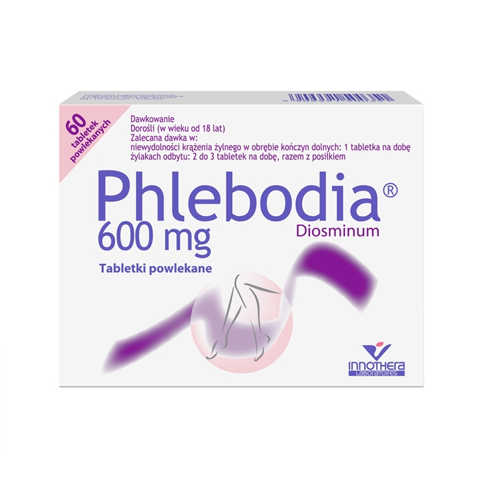 Phlebodia 600 mg tabletki powlekane na żylaki i uczucie ciężkich nóg, 60 szt.
