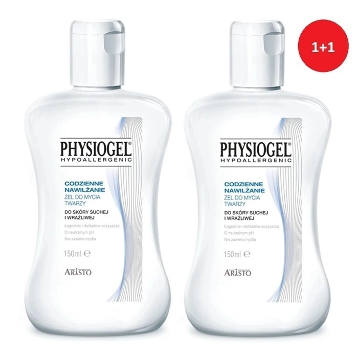 Physiogel Hypoallergenic żel do mycia twarzy do skóry suchej i wrażliwej, 2 x 150 ml