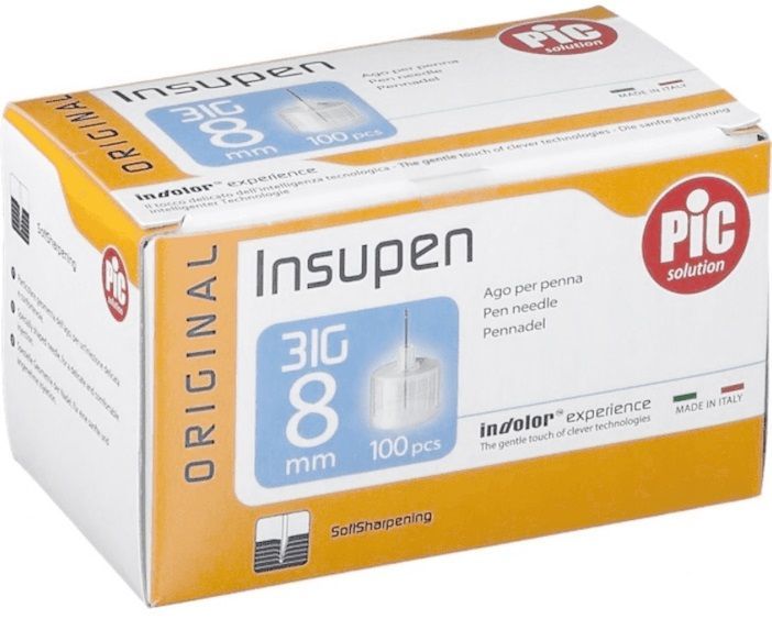 Pic Insupen Igły do penów 31G 8mm 100 sztuk
