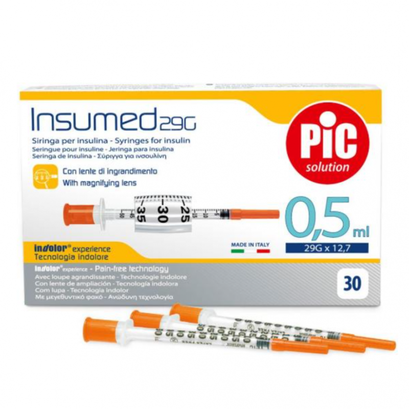 Pic Solution Insumed strzykawka insulinowa 0,5 ml z igłą 12,7 mm, 30 szt.