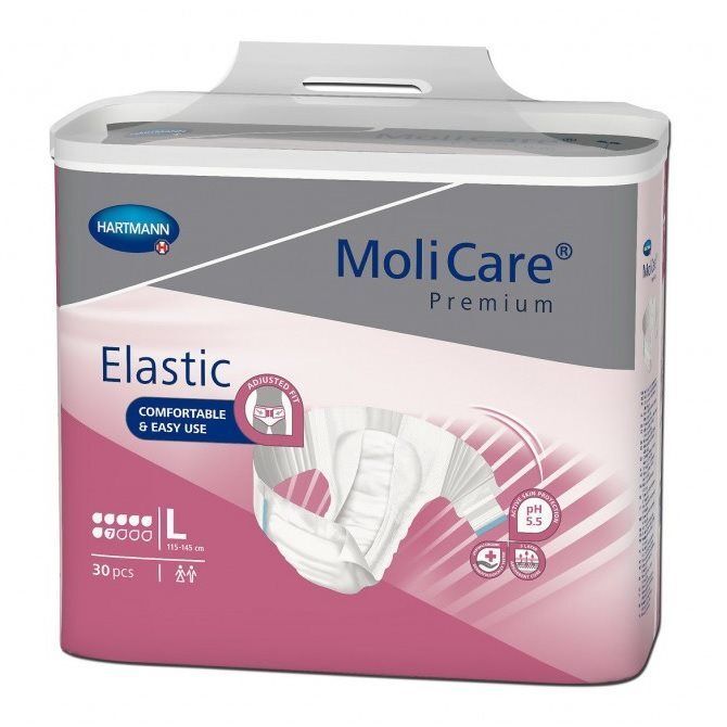 Pieluchomajtki MOLICARE Premium Elastic 7 Kropli L 30 sztuk