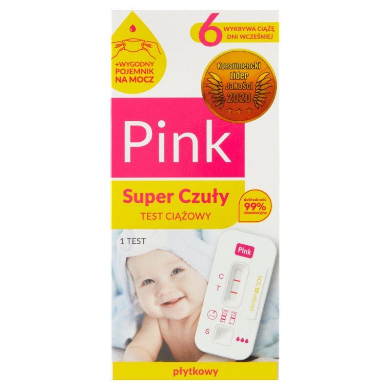 PINK TEST Super czuły test ciążowy 1 szt.
