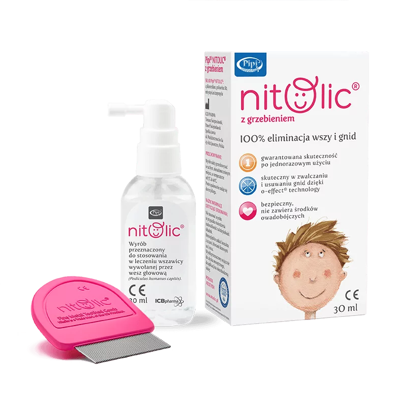 Pipi Nitolic Spray do eliminacji wszy i gnid z grzebieniem, 30 ml