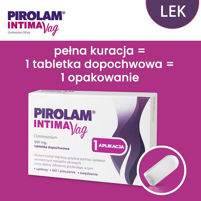 Pirolam Intima Vag 500 mg 1 tabletka dopochwowa