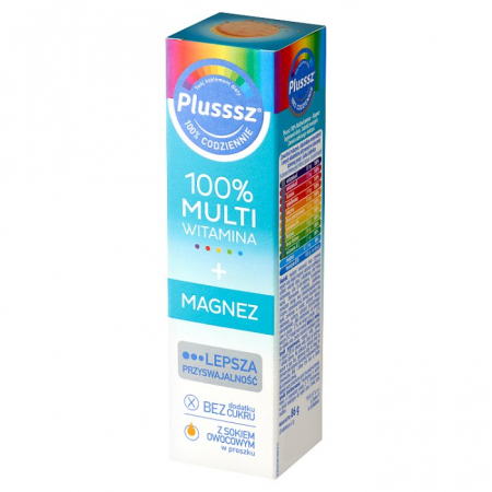 Plusssz 100% Multiwitamina + Magnez 20 tabletek musujących