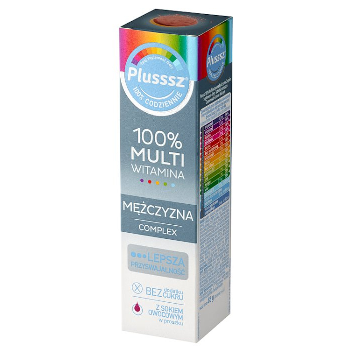 Plusssz 100% Multiwitamina Mężczyzna Complex 20 tabletek musujących
