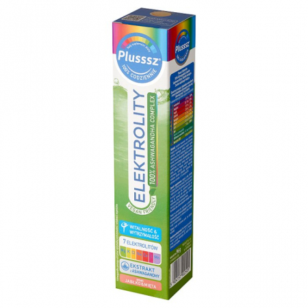 Plusssz Elektrolity 100% Ashwagandha Complex tabletki musujące, 24 szt.