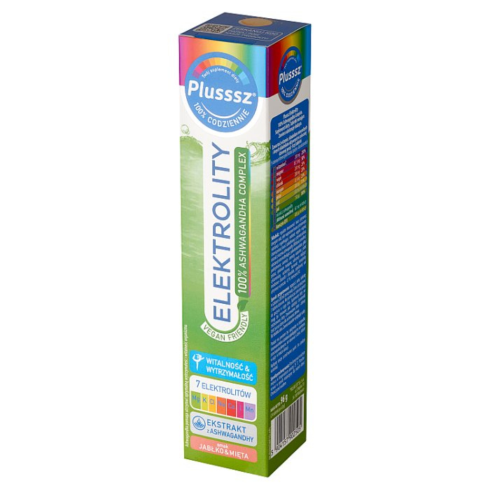 Plusssz Elektrolity 100% Ashwagandha Complex tabletki musujące, 24 szt.