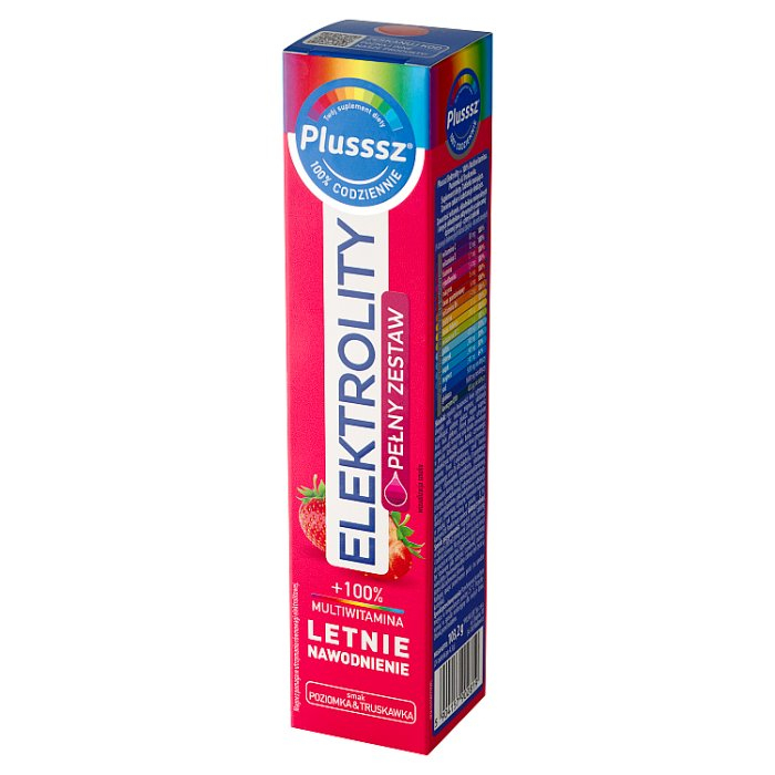 Plusssz Elektrolity + 100% Multiwitamina Letnie Nawodnienie tabletki musujące, 24 szt.