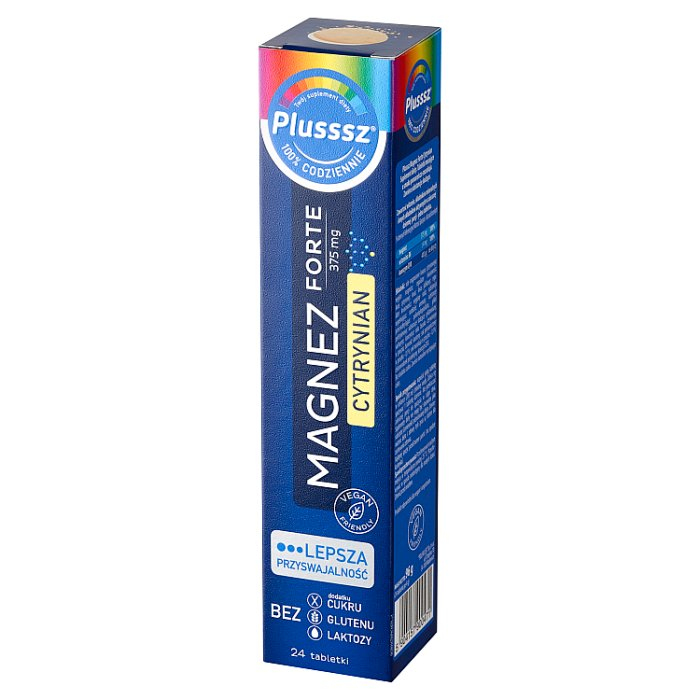 Plusssz Magnez Forte Cytrynian 24 tabletki musujące