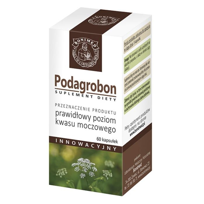 Podagrobon kapsułki na prawidłowy poziom kwasu moczowego, 60 szt.