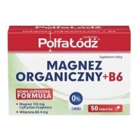 Polfa Łódź Magnez Organiczny + B6 tabletki na redukcje zmęczenia, 50 szt.