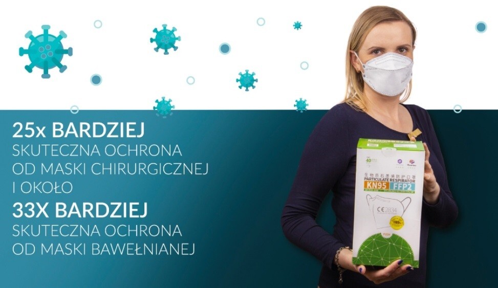 Półmaska filtrująca KN95 FFP2 1 sztuka
