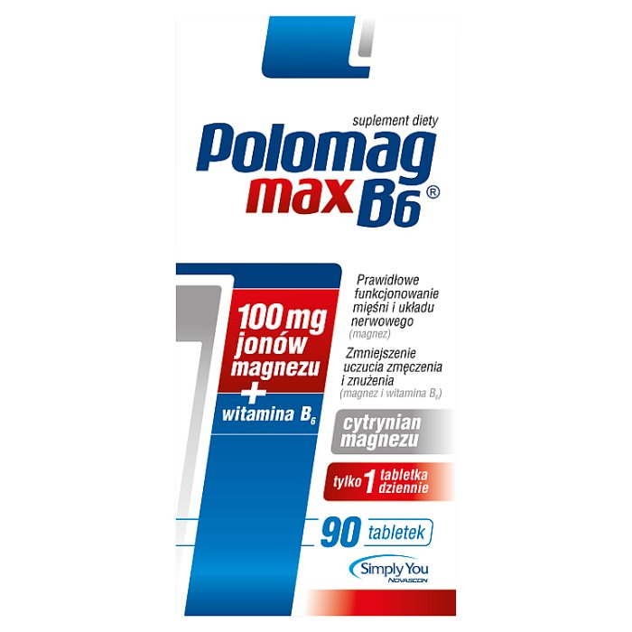 Polomag B6 MAX 90 tabletek  / cytrynian magnezu