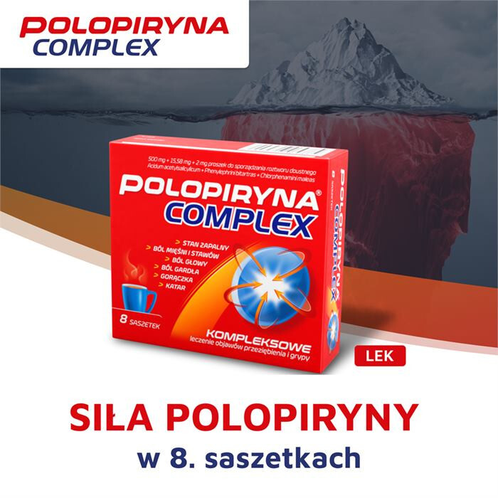 Polopiryna Complex 8 saszetek z proszkiem do sporządzenie roztworu