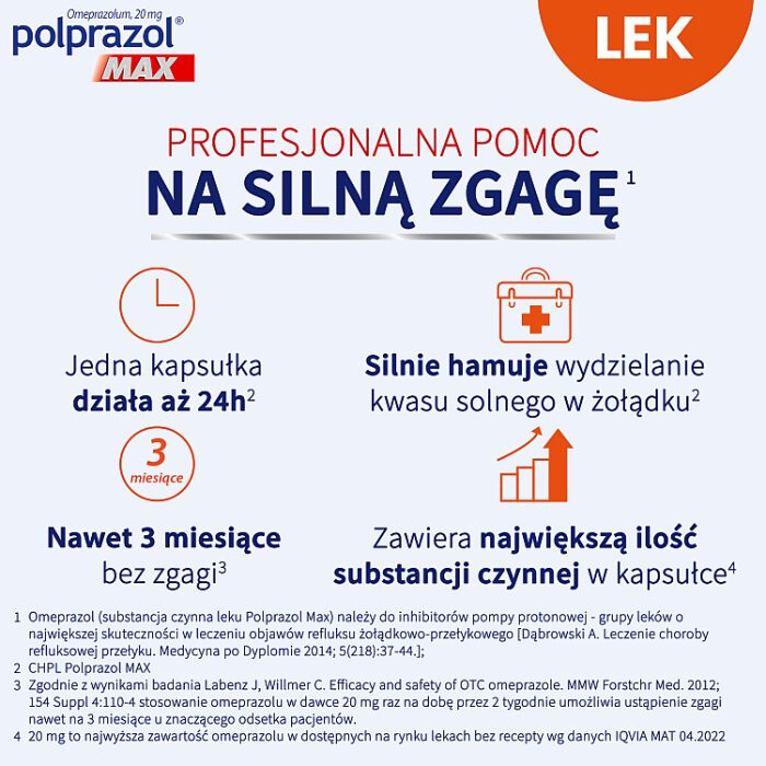 Polprazol MAX 20 mg 14 kapsułek dojelitowych twardych