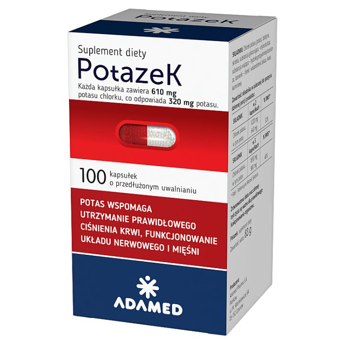 Potazek 610 mg kapsułki o przedłużonym uwalnianiu, 100 szt.