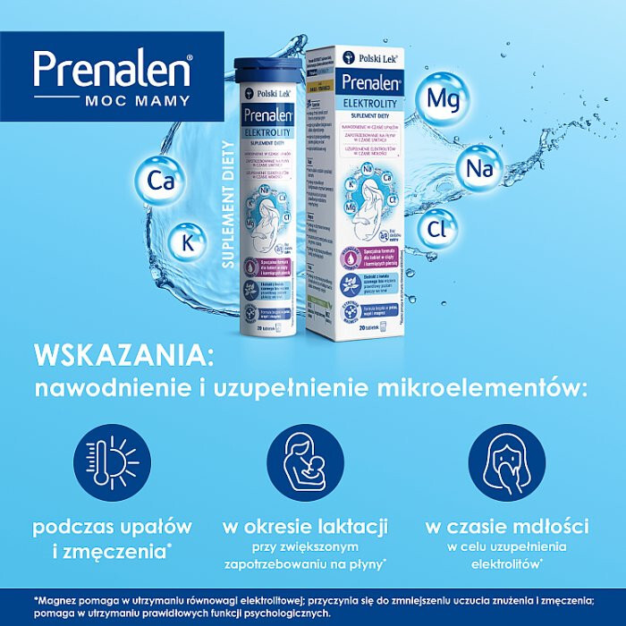 Prenalen Elektrolity dla kobiet w ciąży i karmiących tabletki musujące, 20 szt.