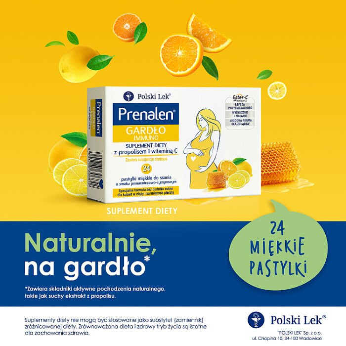 Prenalen Gardło Immuno 24 pastylki do ssania