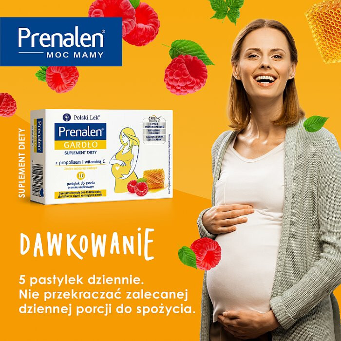 Prenalen Gardło z propolisem i witaminą C 16 pastylek